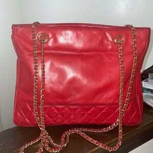 Red Koret Red Leather Shoulder Bag